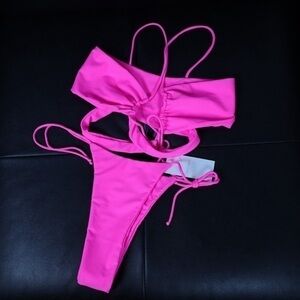 🅽🅴🆆 Sage pink bikini top & bikini bottom, size Large